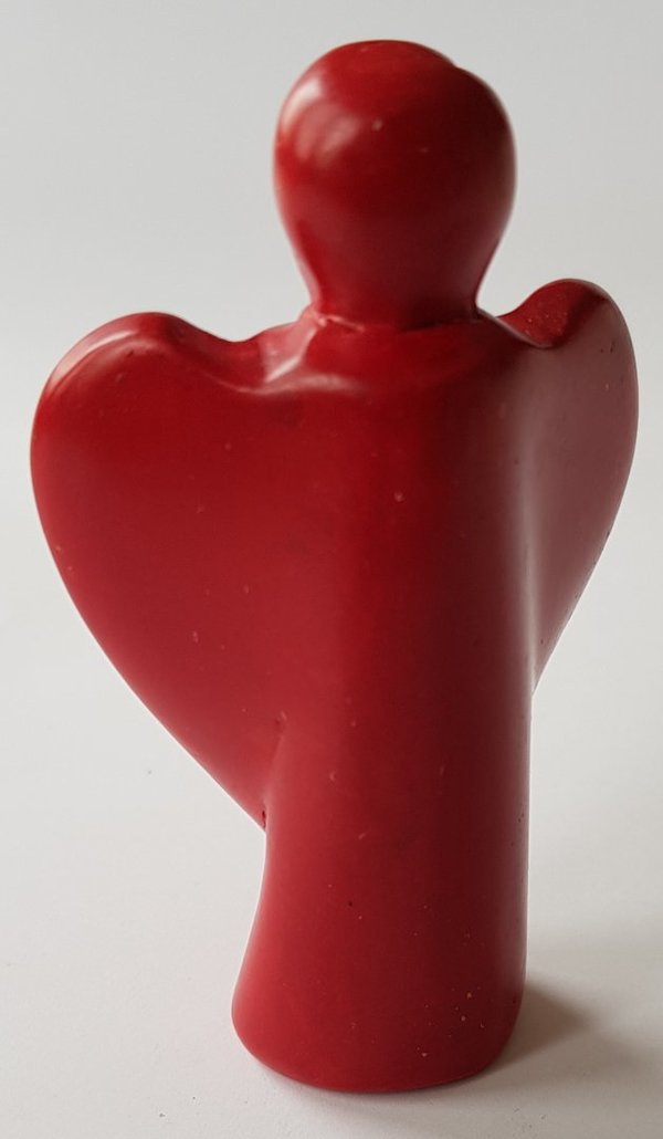 Herzengel aus Speckstein - rot